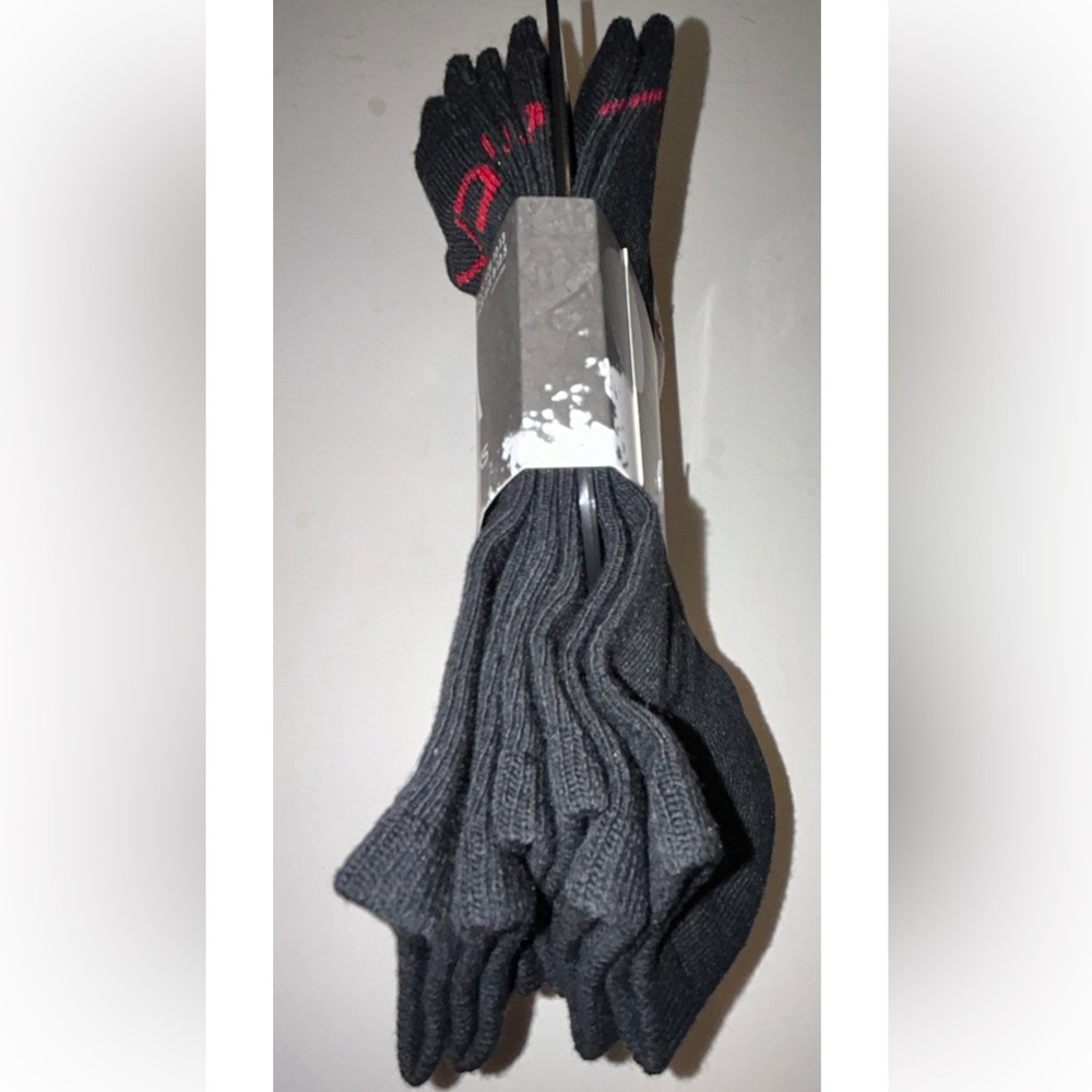 RVCA Low Cut Socks 6 Pair Men's 8-12.5 Black White w Red Toe Logo Cushion Skate - Picture 5 of 11